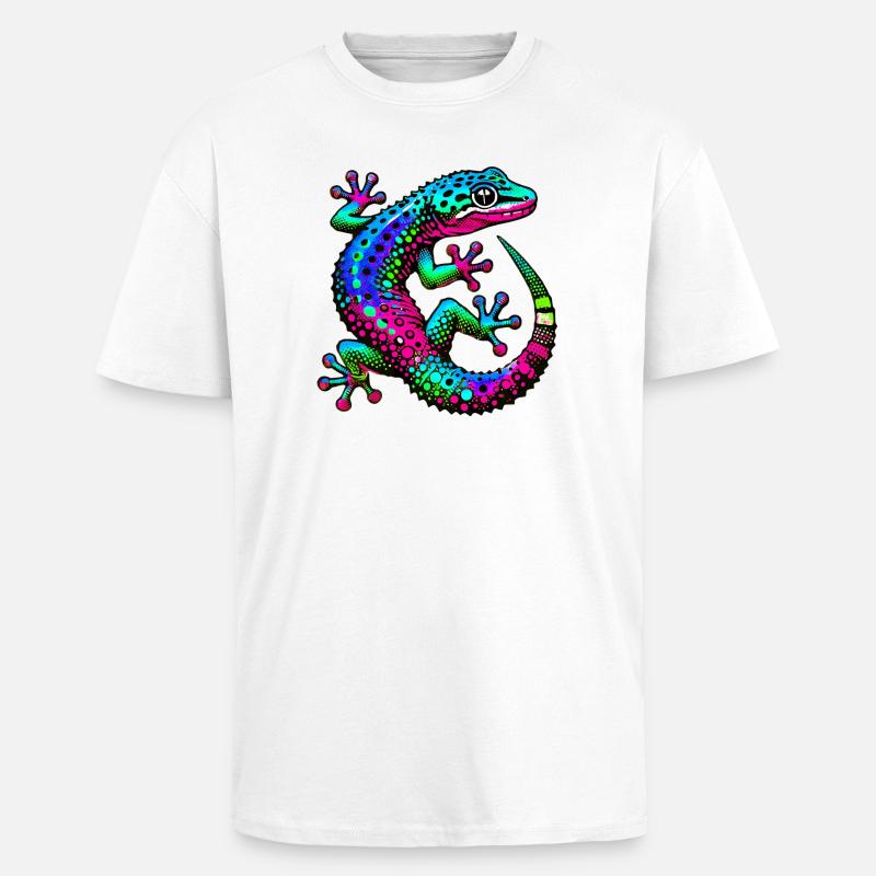 Gecko - Oversized Heavyweight Unisex T-Shirt - Weiß