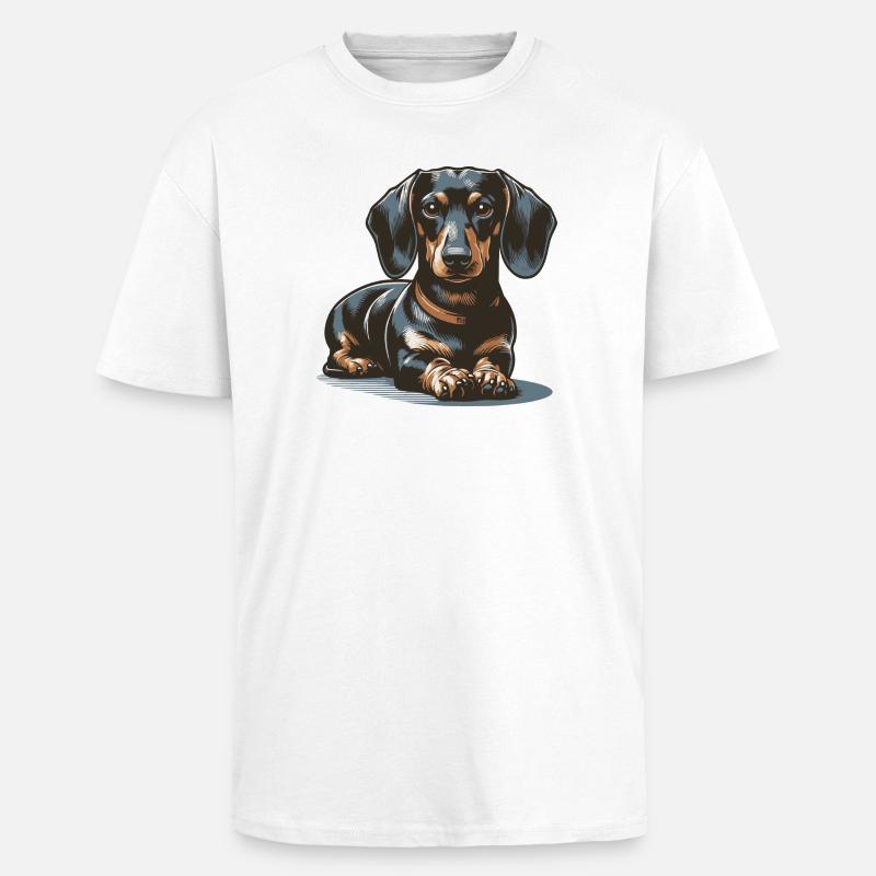 Dackel - Oversized Heavyweight Unisex T-Shirt - Weiß