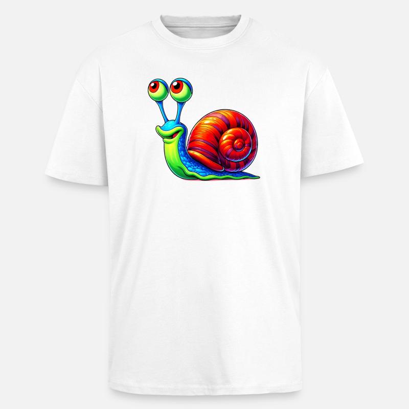 Schnecke - Oversized Heavyweight Unisex T-Shirt - Weiß