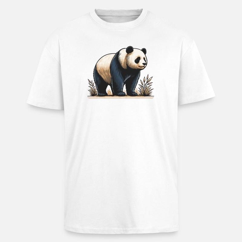 Panda - Oversized Heavyweight Unisex T-Shirt - Weiß