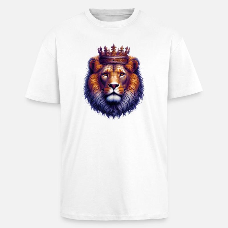 Löwe - Oversized Heavyweight Unisex T-Shirt - Weiß