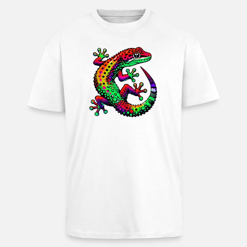 Gecko - Oversized Heavyweight Unisex T-Shirt - Weiß
