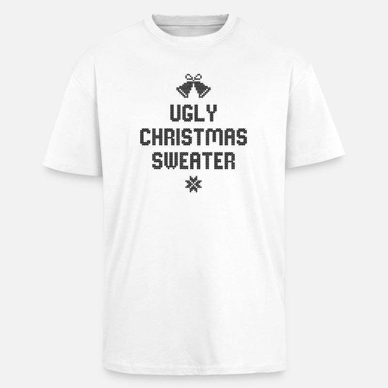 Pull de Noël moche - T-shirt unisexe oversize épais - blanc