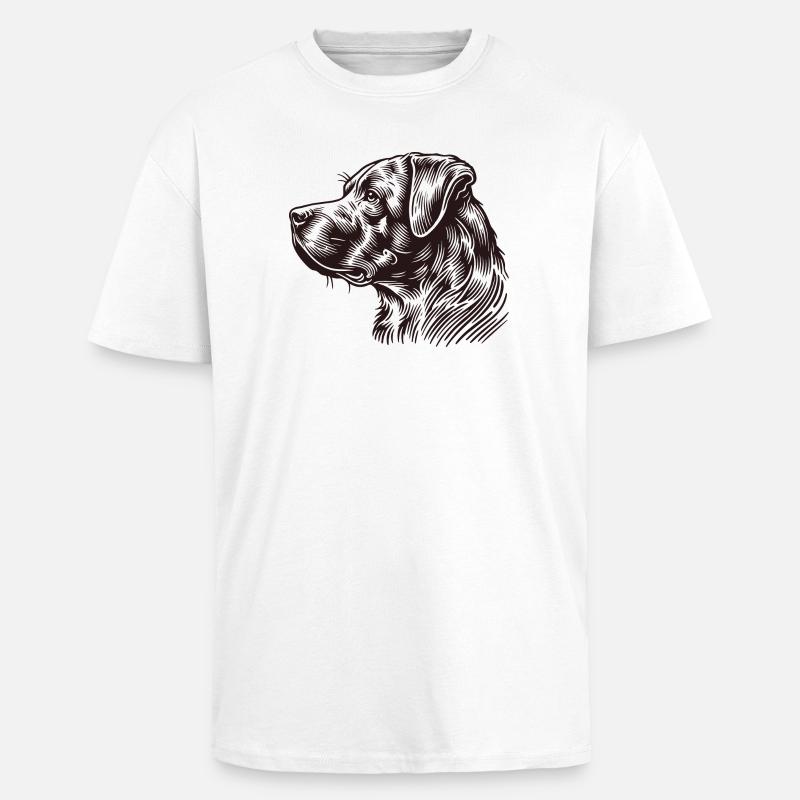 Profil du chien - T-shirt unisexe oversize épais - blanc