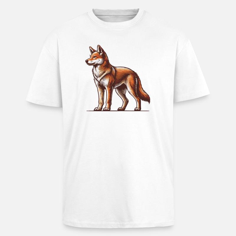 Dingo - T-shirt unisexe oversize épais - blanc