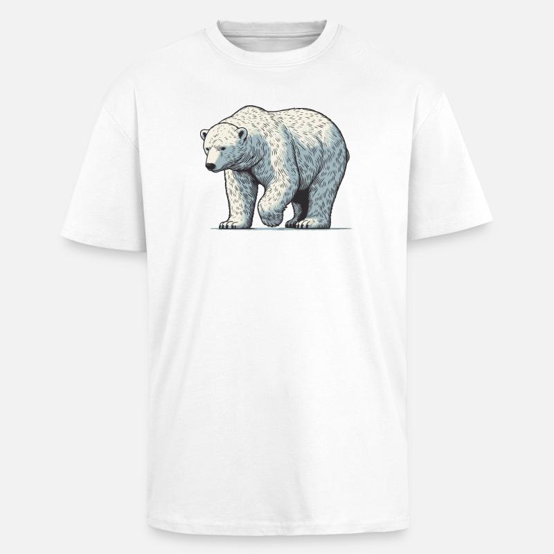 Ours blanc - T-shirt unisexe oversize épais - blanc