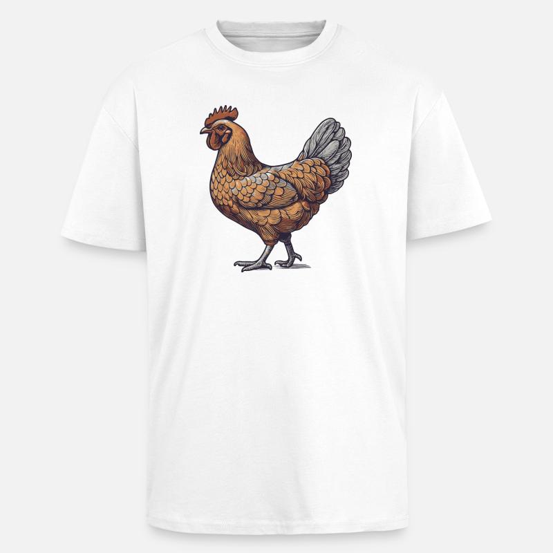 Hahn - Oversized Heavyweight Unisex T-Shirt - Weiß