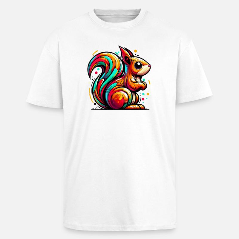 Eichhörnchen - Oversized Heavyweight Unisex T-Shirt - Weiß