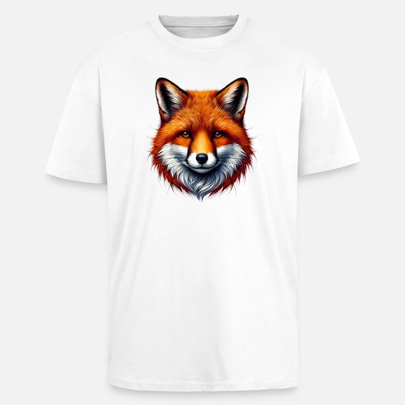 Fuchs - Oversized Heavyweight Unisex T-Shirt - Weiß