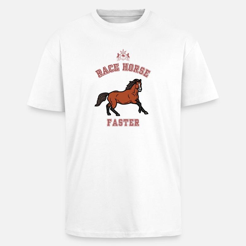 Fumier de cheval de course - T-shirt unisexe oversize épais - blanc