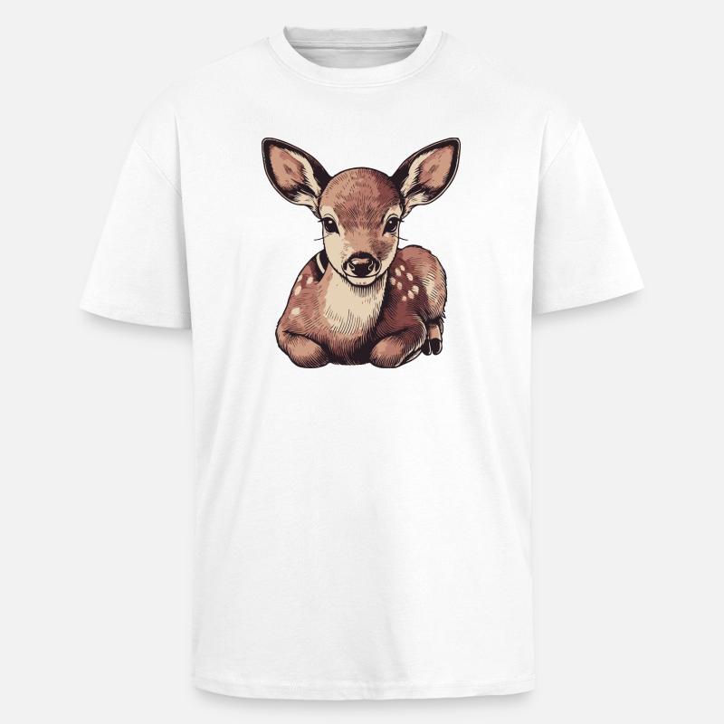 Roe deer - Unisex Oversized Heavyweight T-shirt - white
