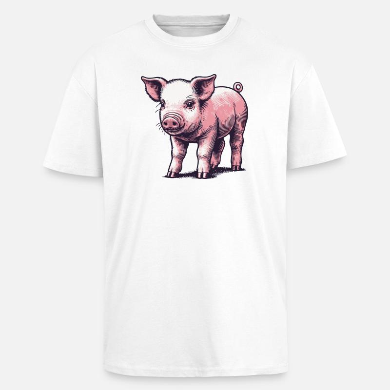 Ferkel - Oversized Heavyweight Unisex T-Shirt - Weiß