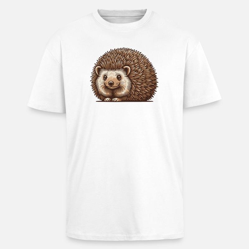 Hérisson - T-shirt unisexe oversize épais - blanc