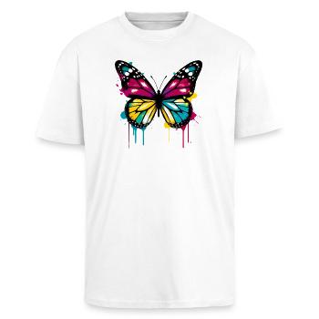 Schmetterling - Oversized Heavyweight Unisex T-Shirt - Weiß - Vorne - Alina (178cm) & Michal (187cm)
