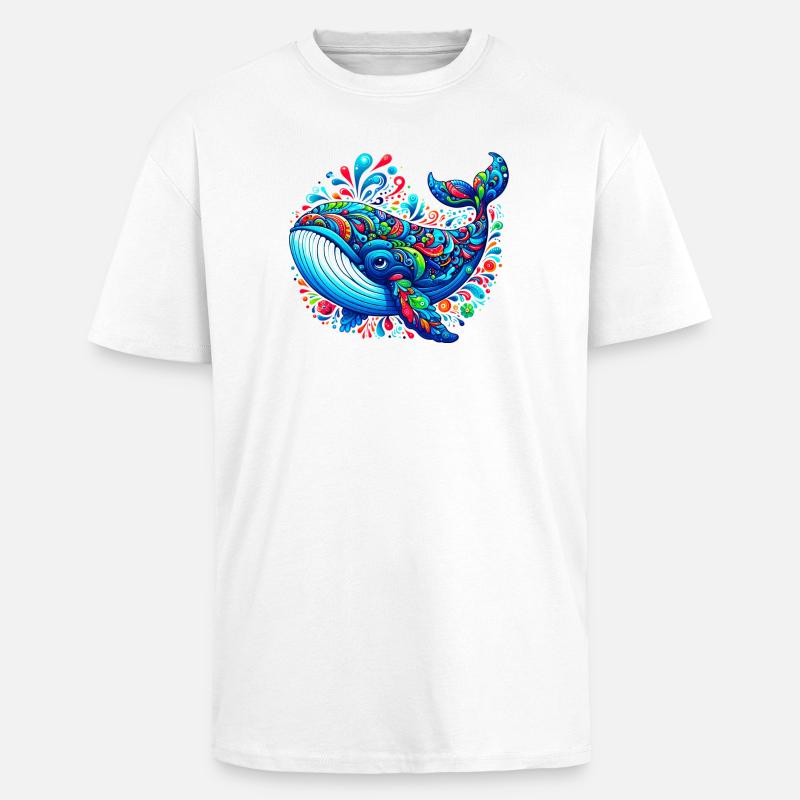 Wal - Oversized Heavyweight Unisex T-Shirt - Weiß