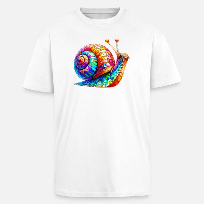 Schnecke - Oversized Heavyweight Unisex T-Shirt - Weiß