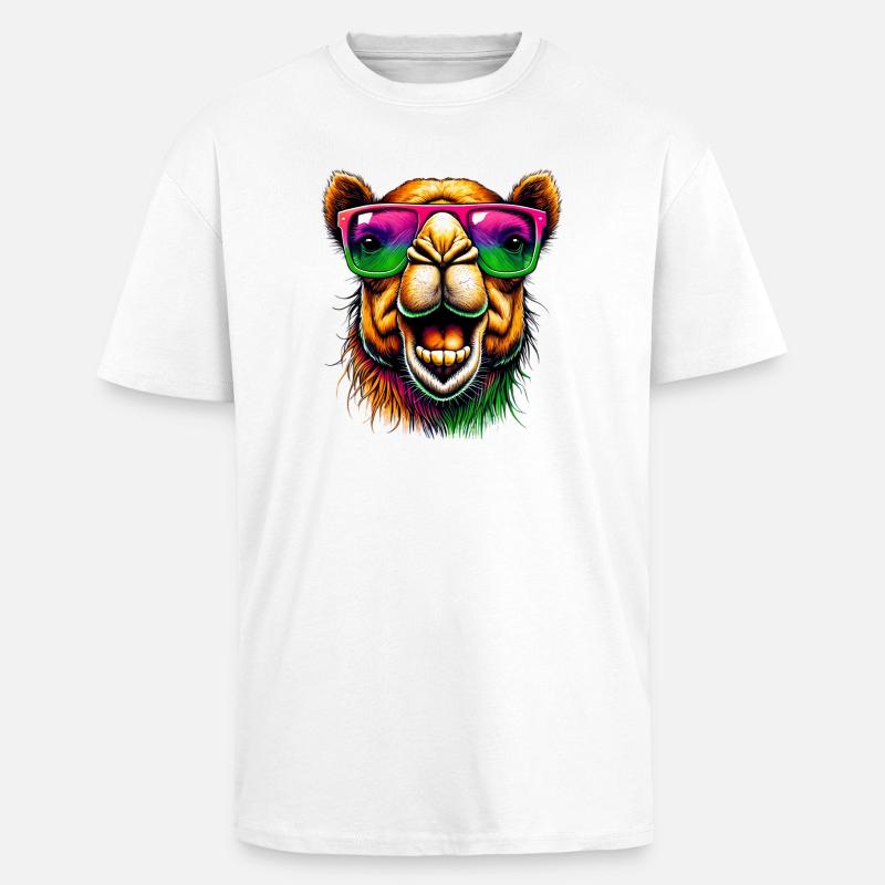 Kamel - Unisex oversized heavyweight t-shirt - hvid