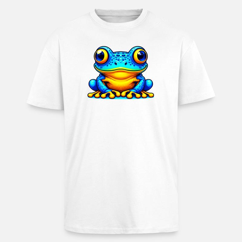 Frosch - Oversized Heavyweight Unisex T-Shirt - Weiß