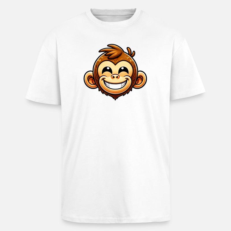 Monkey - Unisex Oversized Heavyweight T-shirt - white