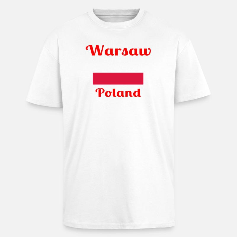 Varsovie, Pologne - Imprimés élégants - T-shirt unisexe oversize épais - blanc
