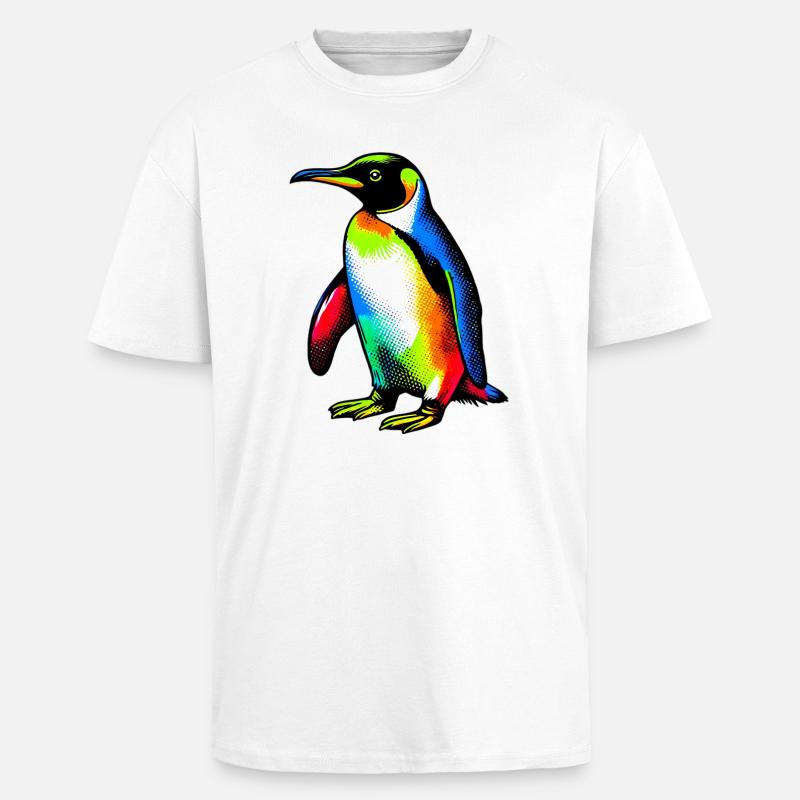 Pinguin - Oversized Heavyweight Unisex T-Shirt - Weiß