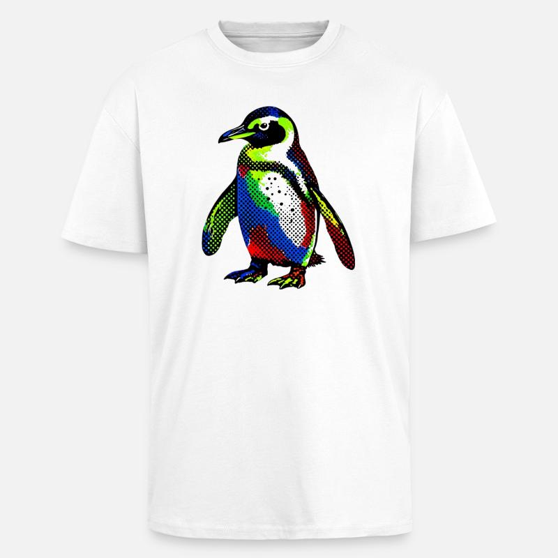 Penguin - Unisex Oversized Heavyweight T-shirt - white