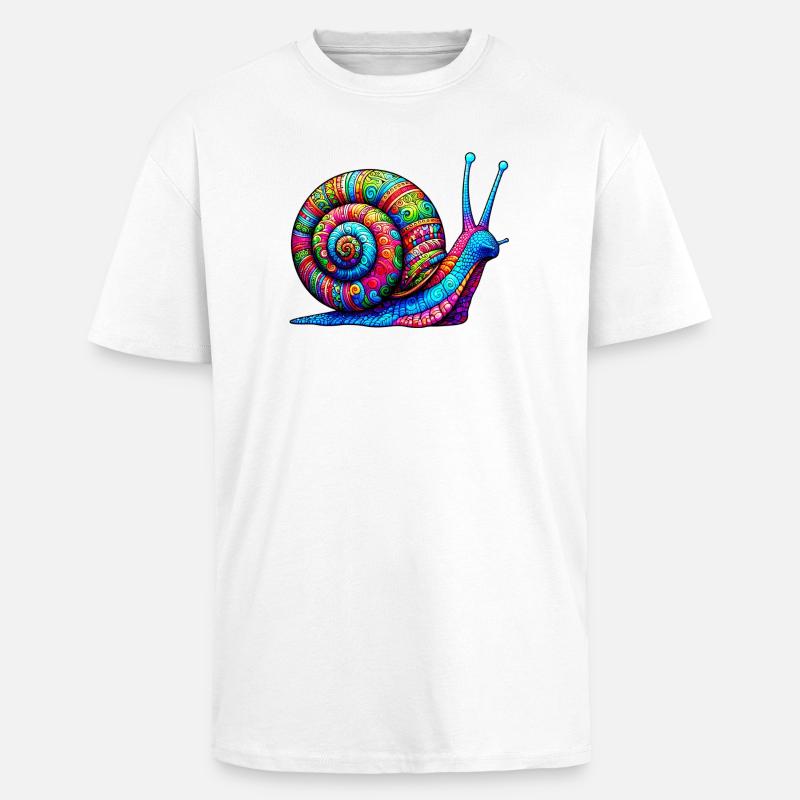 Schnecke - Oversized Heavyweight Unisex T-Shirt - Weiß