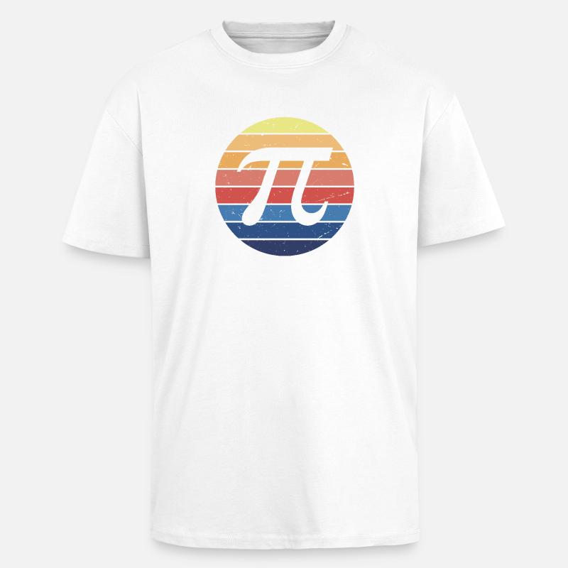 Math Pi Rétro - T-shirt unisexe oversize épais - blanc
