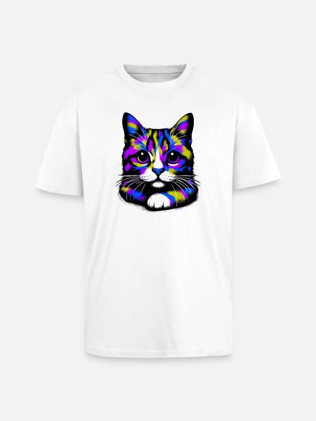 Cat - Unisex Oversized Heavyweight T-shirt - white
