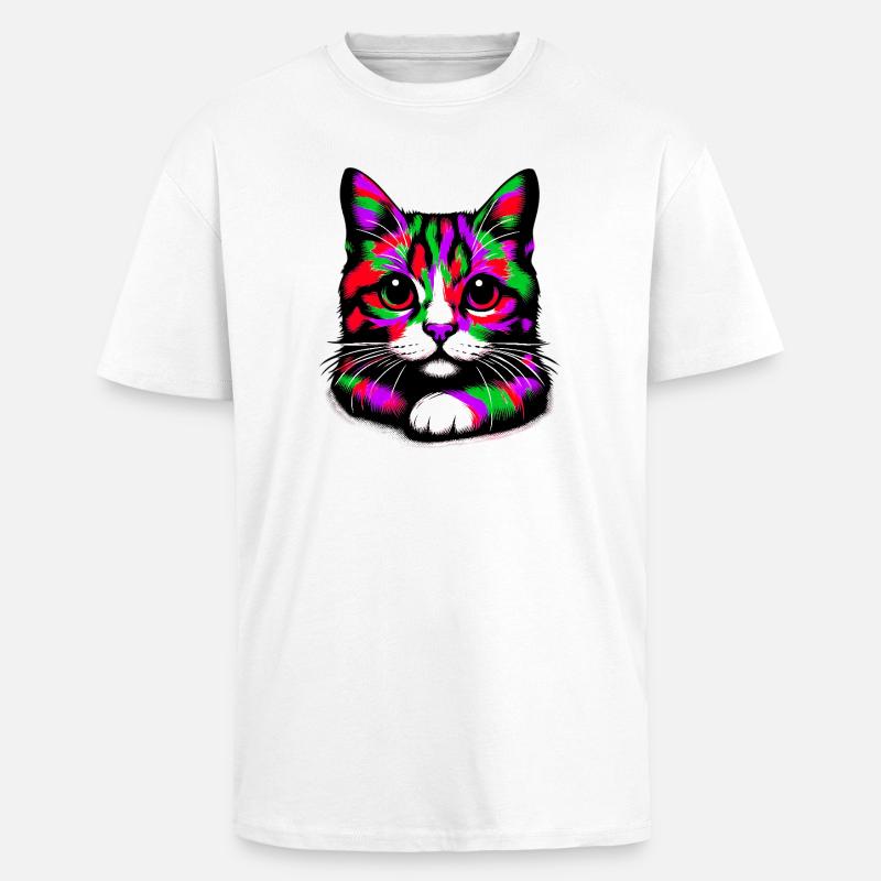 Cat - Unisex Oversized Heavyweight T-shirt - white