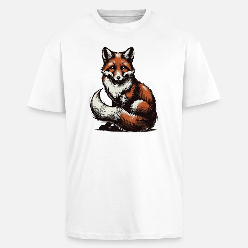 Fuchs - Oversized Heavyweight Unisex T-Shirt - Weiß