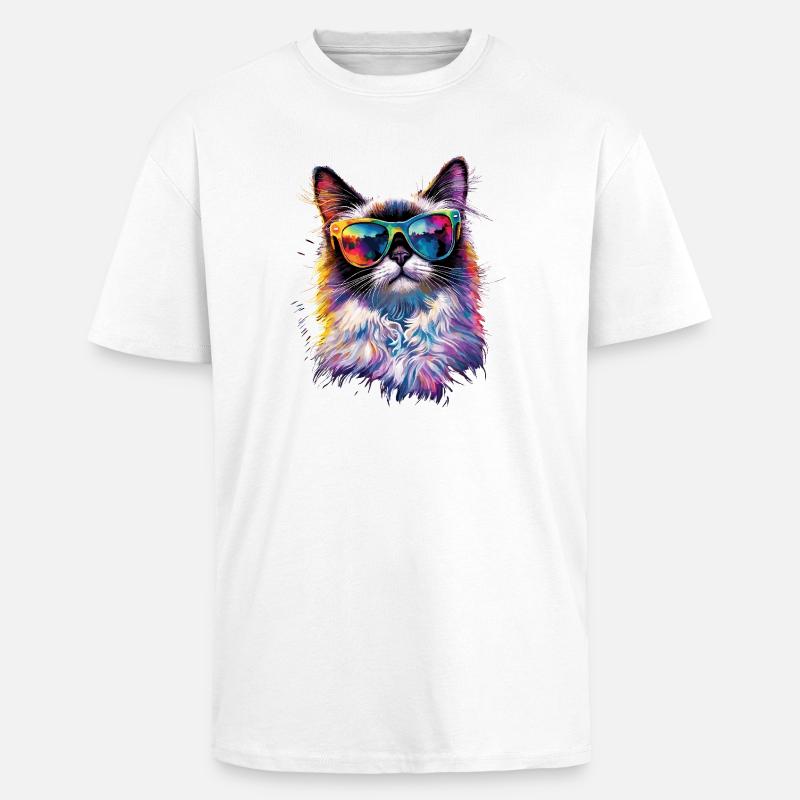 Chat Ragdoll Chat Ragdoll Chat Mignon Chats Ragdoll - T-shirt unisexe oversize épais - blanc