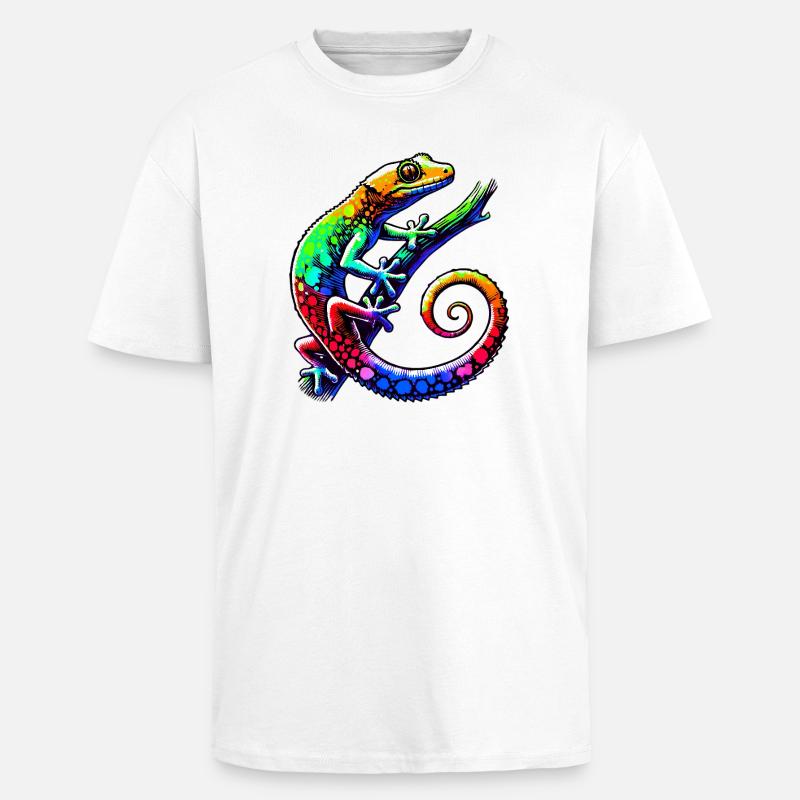 Gecko - Oversized Heavyweight Unisex T-Shirt - Weiß
