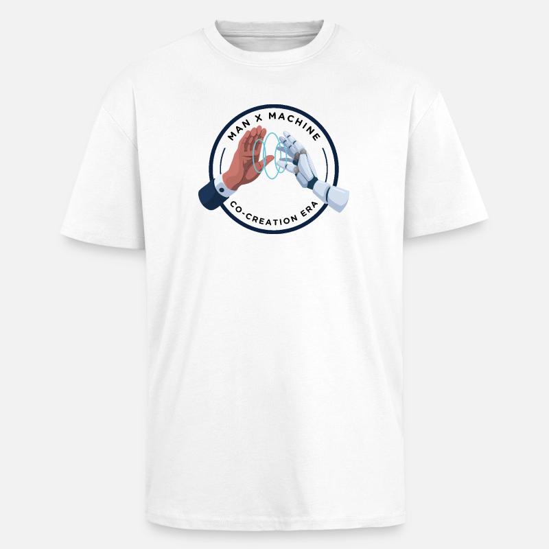 Haptic Bond: Human Robot Handshake - Unisex Oversized Heavyweight T-shirt - white