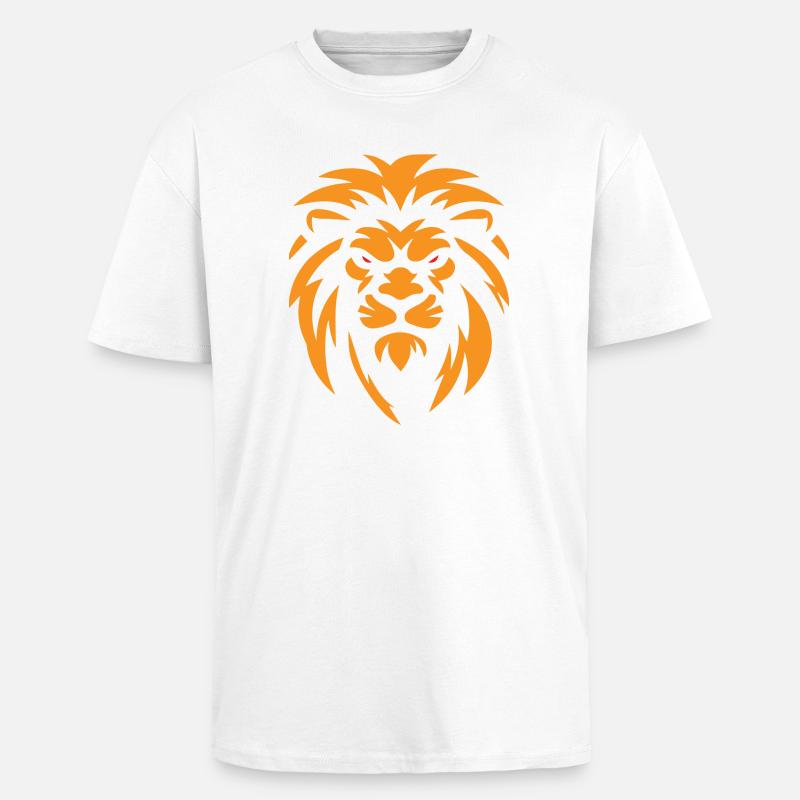 Wütender Löwe - Oversized Heavyweight Unisex T-Shirt - Weiß
