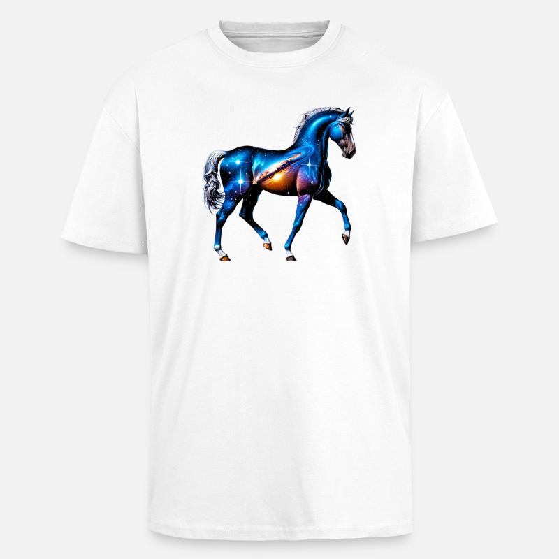 Pferd - Oversized Heavyweight Unisex T-Shirt - Weiß