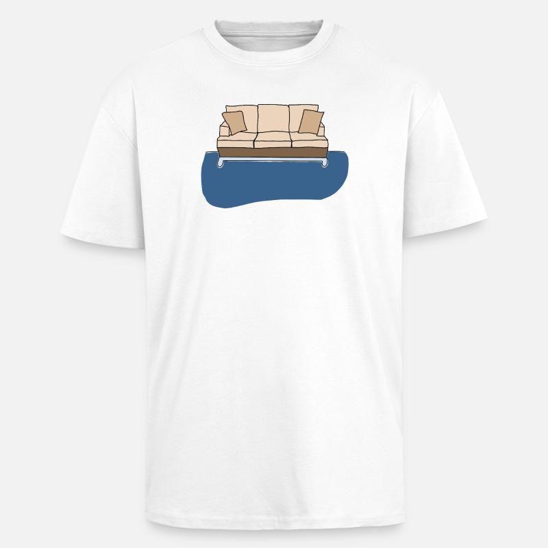 Sofa, bunte Grafik - Oversized Heavyweight Unisex T-Shirt - Weiß