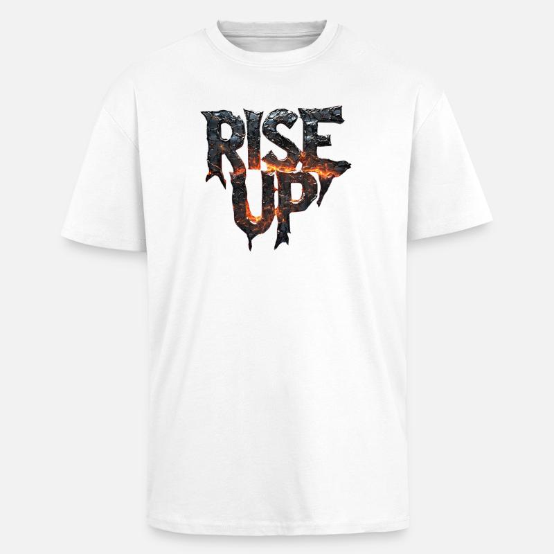 Feuriger Stempel mit Lava-Effekt - Oversized Heavyweight Unisex T-Shirt - Weiß