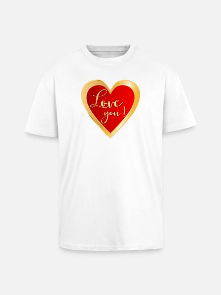 Ich liebe dich Herz - Oversized Heavyweight Unisex T-Shirt - Weiß