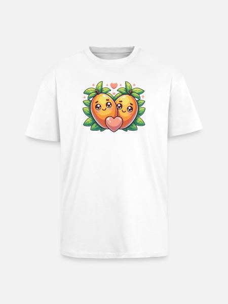 Süßes Mango Design - Paar Geschenk - Oversized Heavyweight Unisex T-Shirt - Weiß