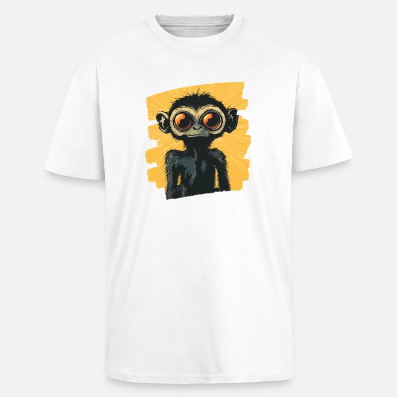 Spider Monkey Retro - Unisex Oversized Heavyweight T-shirt - white