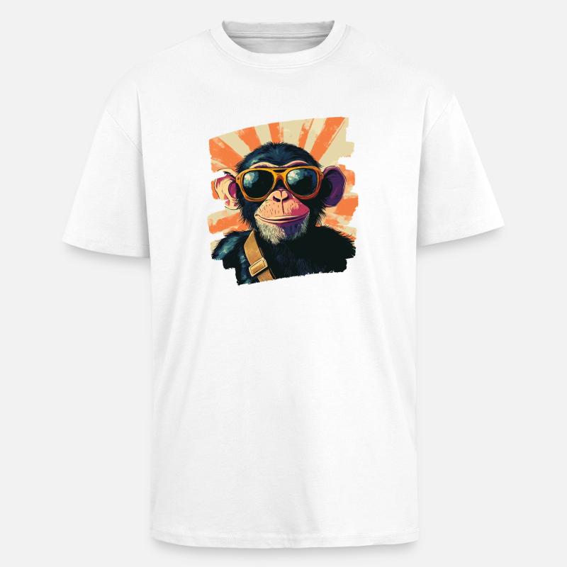 Affe - Oversized Heavyweight Unisex T-Shirt - Weiß
