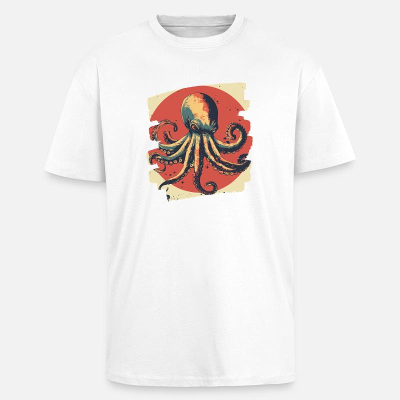 Octopus Octopus - Unisex Oversized Heavyweight T-shirt - white