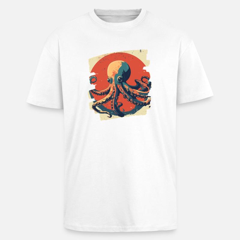 Octopus Octopus - Unisex Oversized Heavyweight T-shirt - white