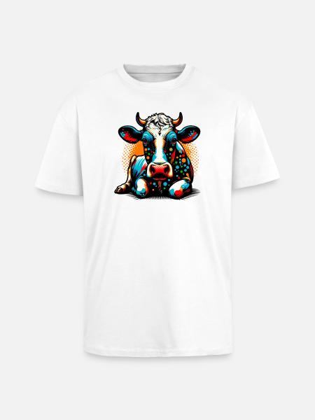 Vache - T-shirt unisexe oversize épais - blanc