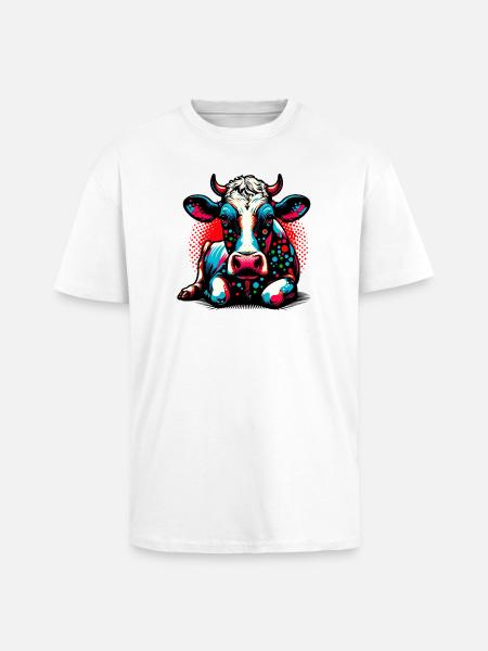 Cow - Unisex Oversized Heavyweight T-shirt - white