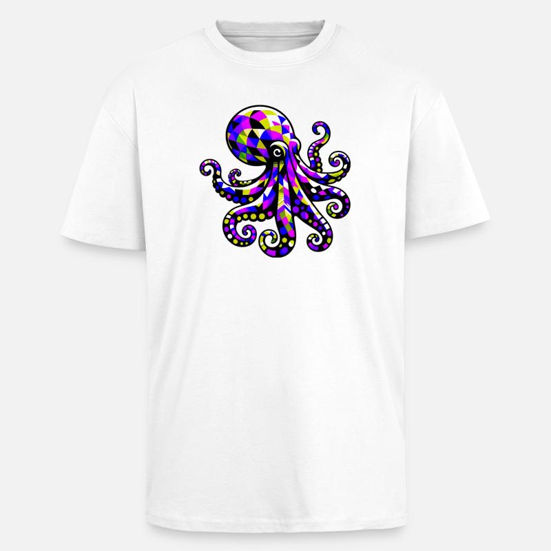 Octopus - Unisex Oversized Heavyweight T-shirt - white