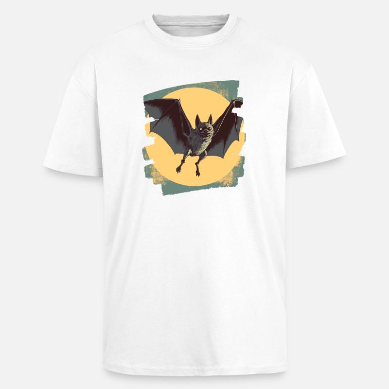 Fledermaus Retro - Oversized Heavyweight Unisex T-Shirt - Weiß