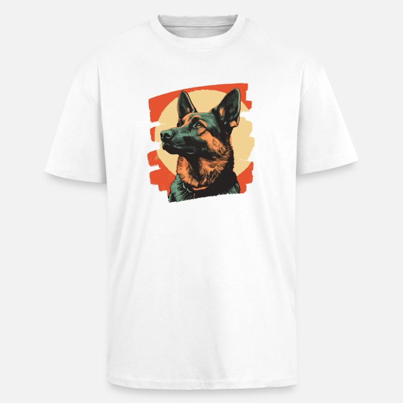 Schäferhund Retro - Oversized Heavyweight Unisex T-Shirt - Weiß