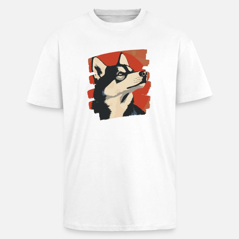 Husky - Oversized Heavyweight Unisex T-Shirt - Weiß
